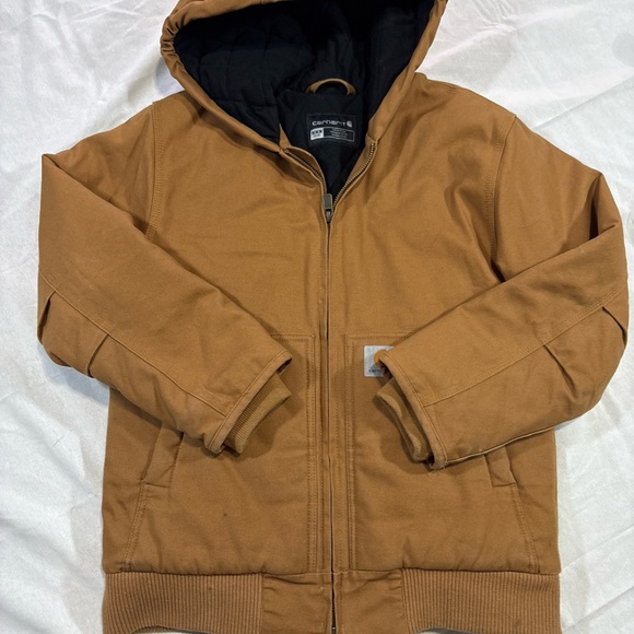 Carhartt Jacket Boys M 10-12 Canvas Heavy Lined Coat Workwear Outdoors Youth